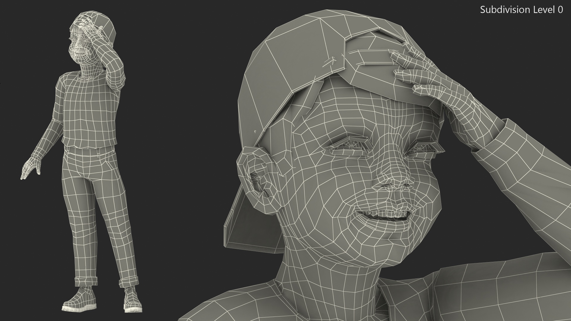3D Smiling Asian Child Boy model
