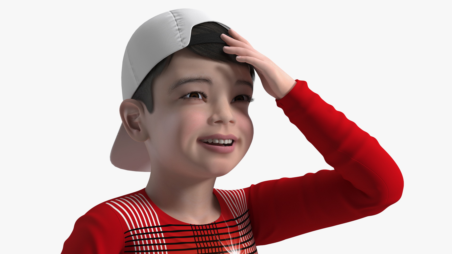 3D Smiling Asian Child Boy model