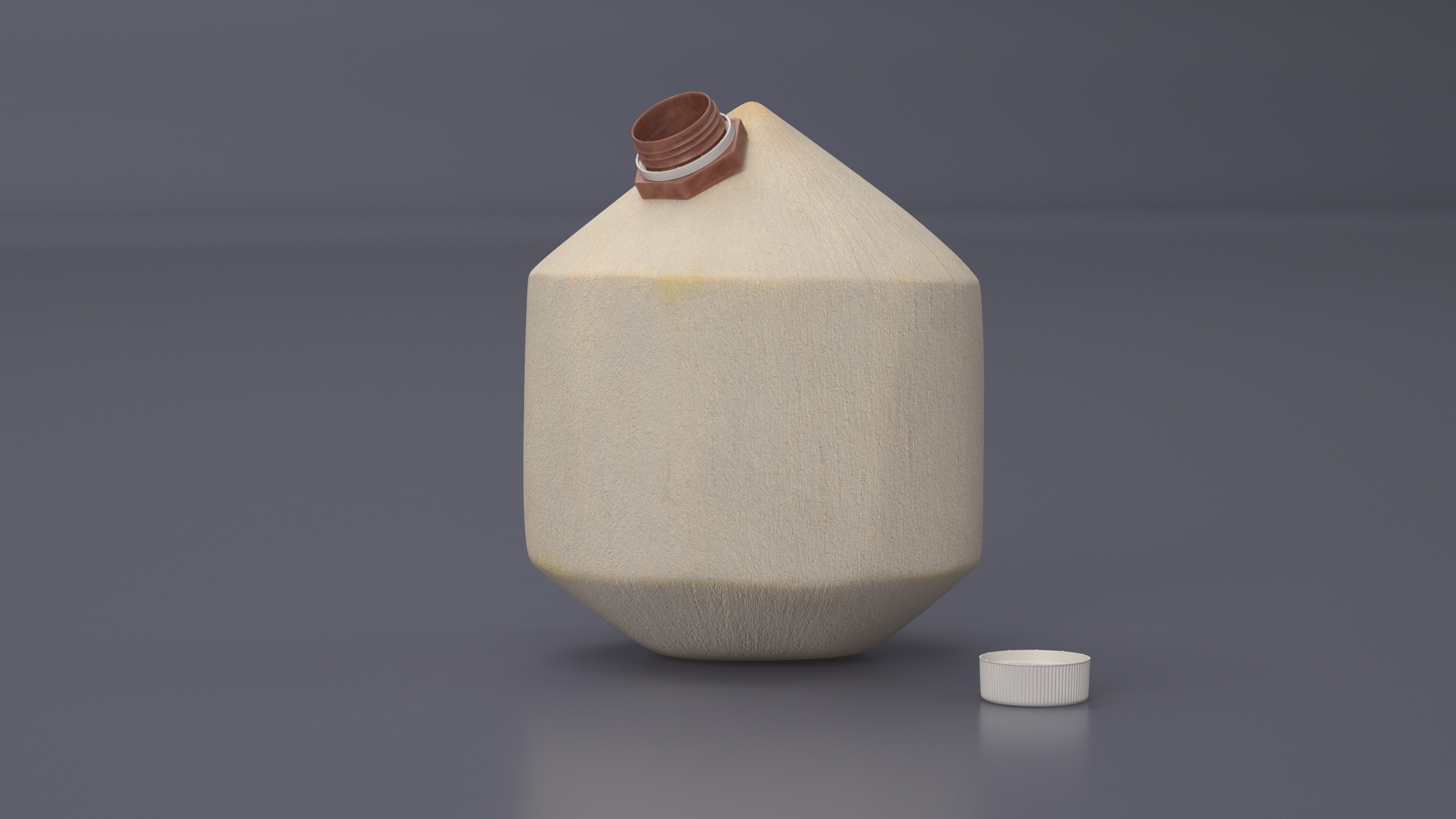 3D Young Shelled Tapped Coconut model