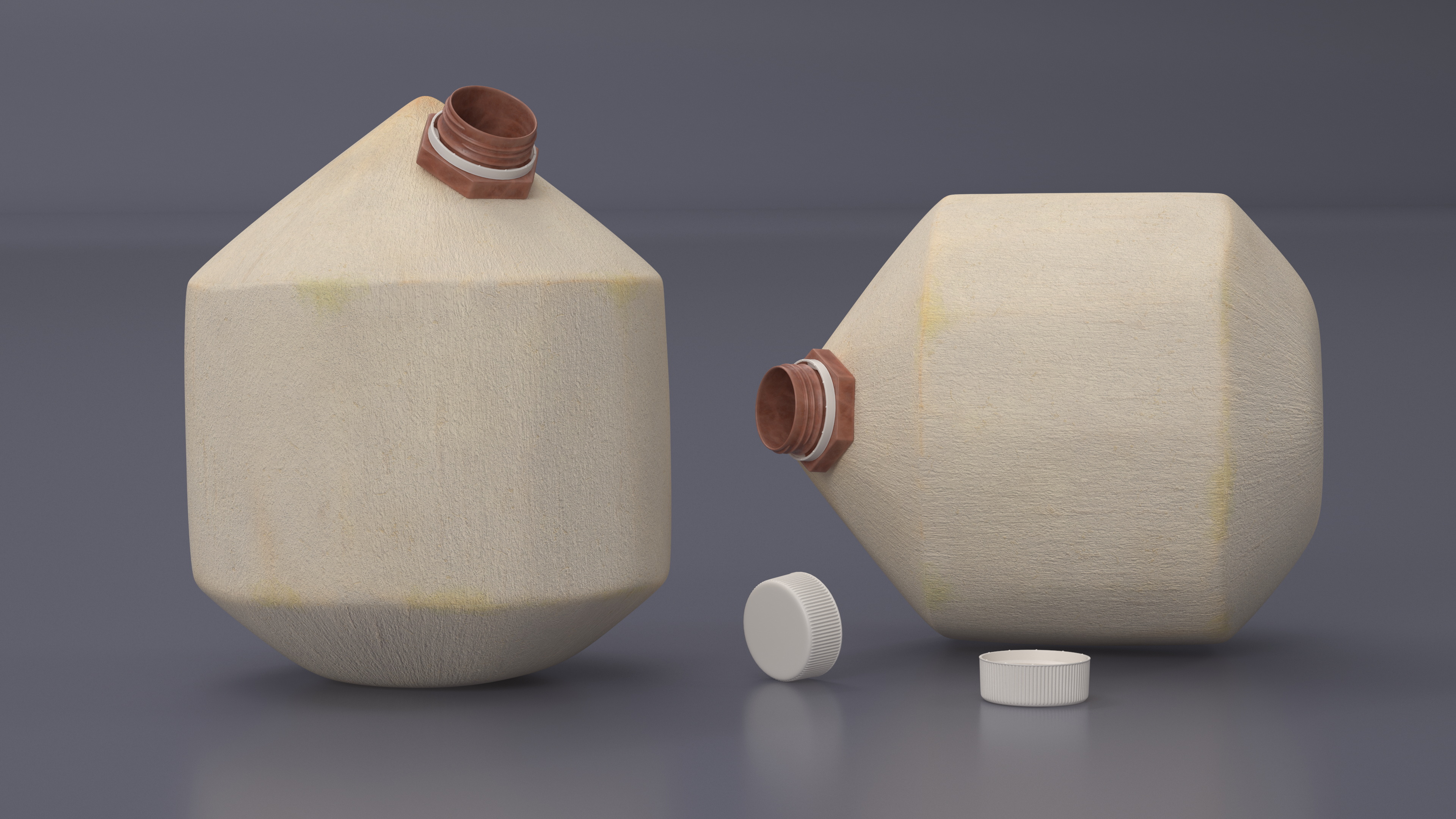 3D Young Shelled Tapped Coconut model