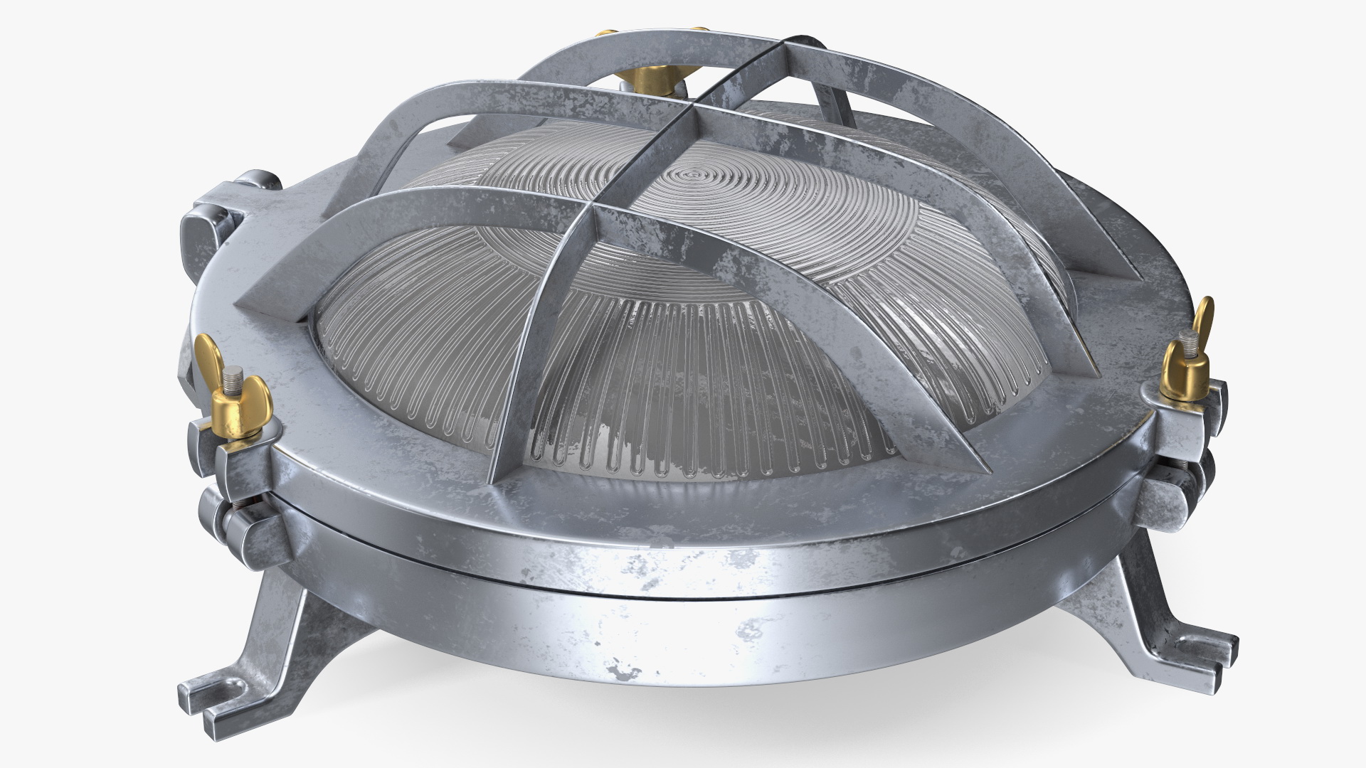 3D Steel Round Bulkhead Light with Corrugated Glass model