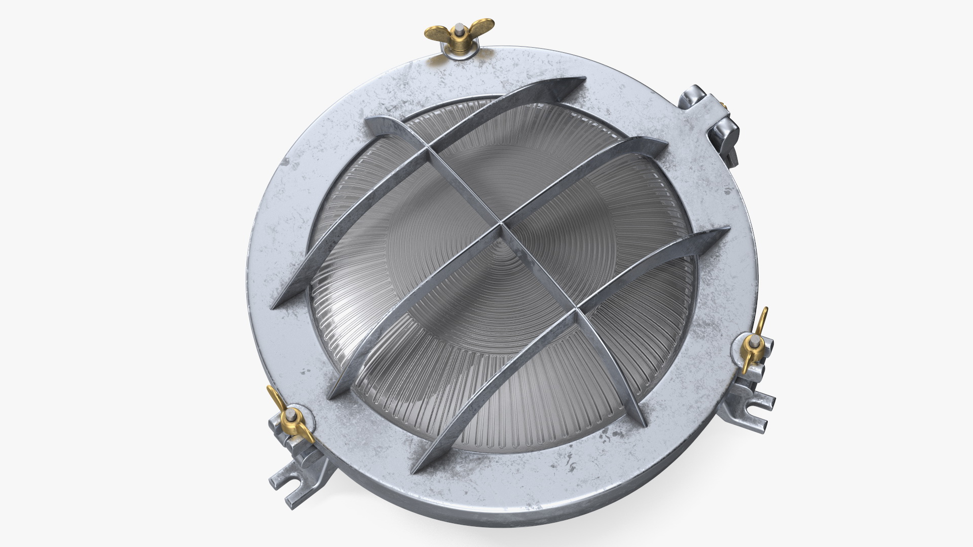 3D Steel Round Bulkhead Light with Corrugated Glass model