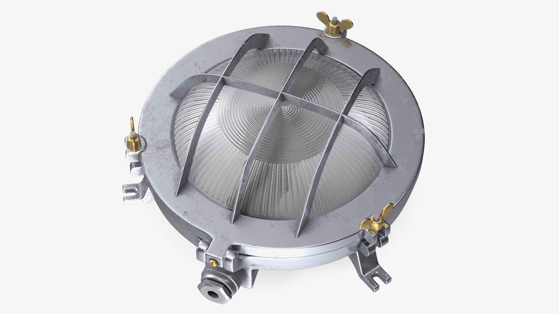 3D Steel Round Bulkhead Light with Corrugated Glass model
