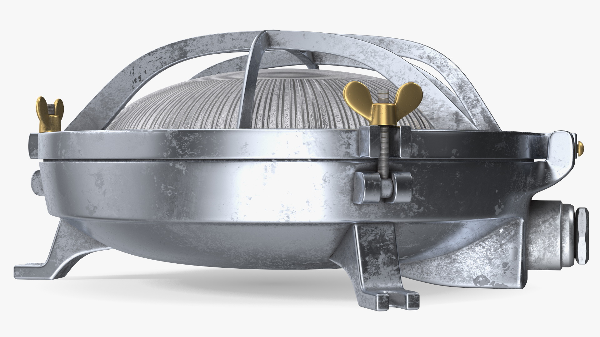 3D Steel Round Bulkhead Light with Corrugated Glass model