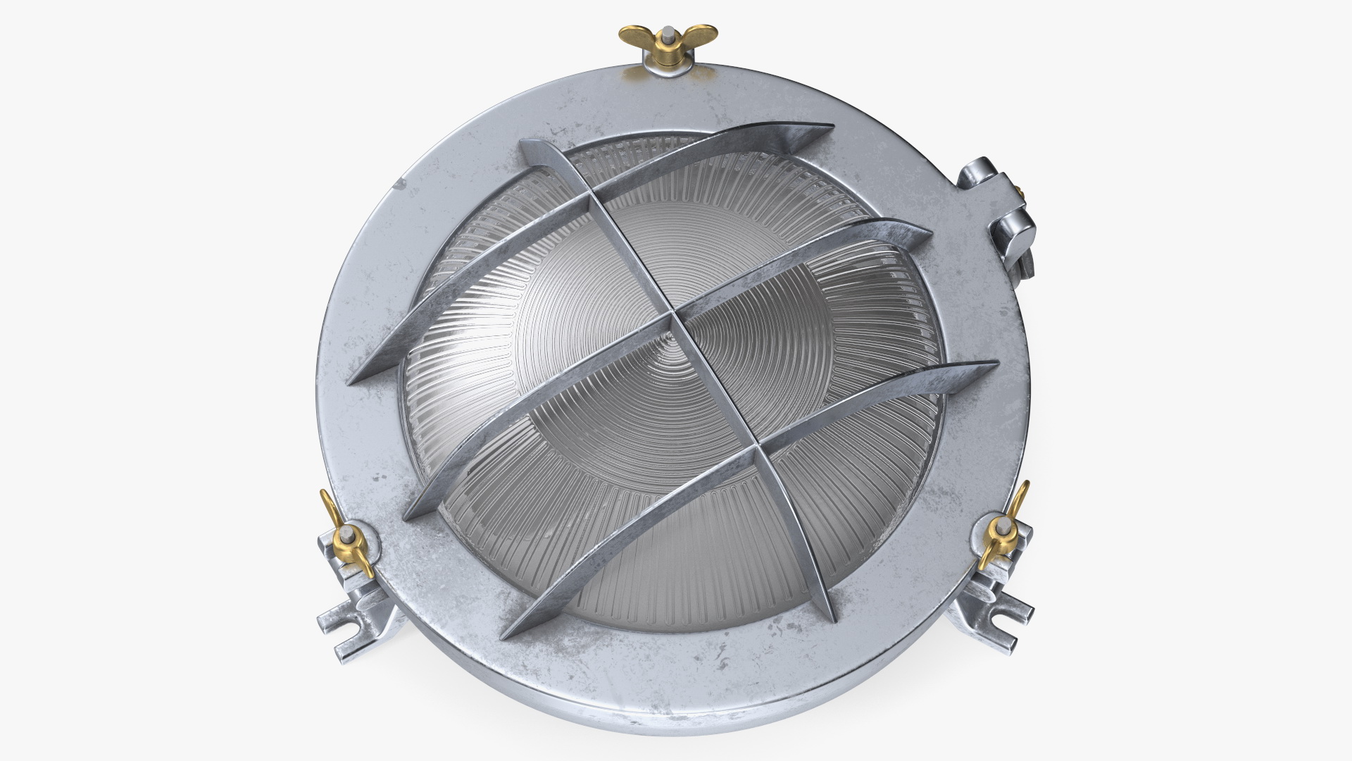 3D Steel Round Bulkhead Light with Corrugated Glass model