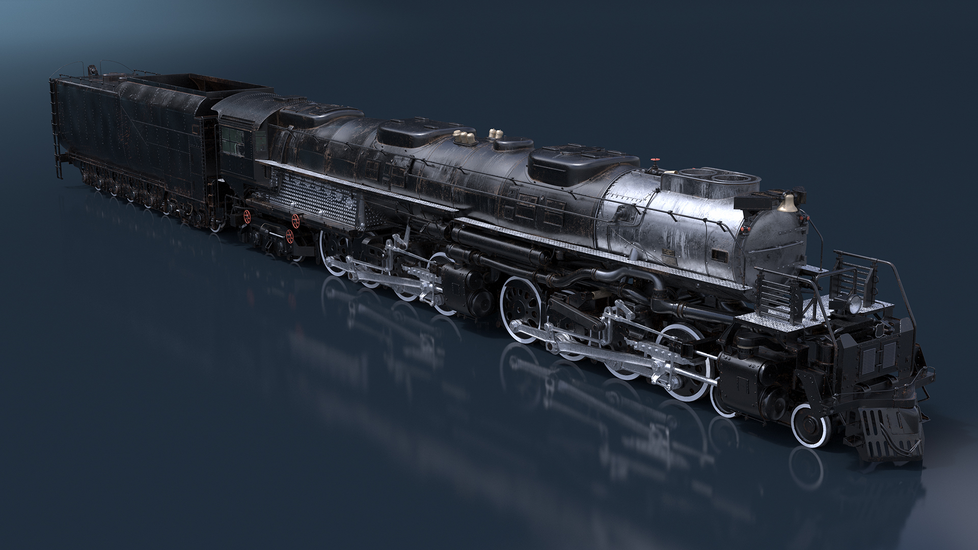 3D Vintage Locomotive with Trailed Tender model