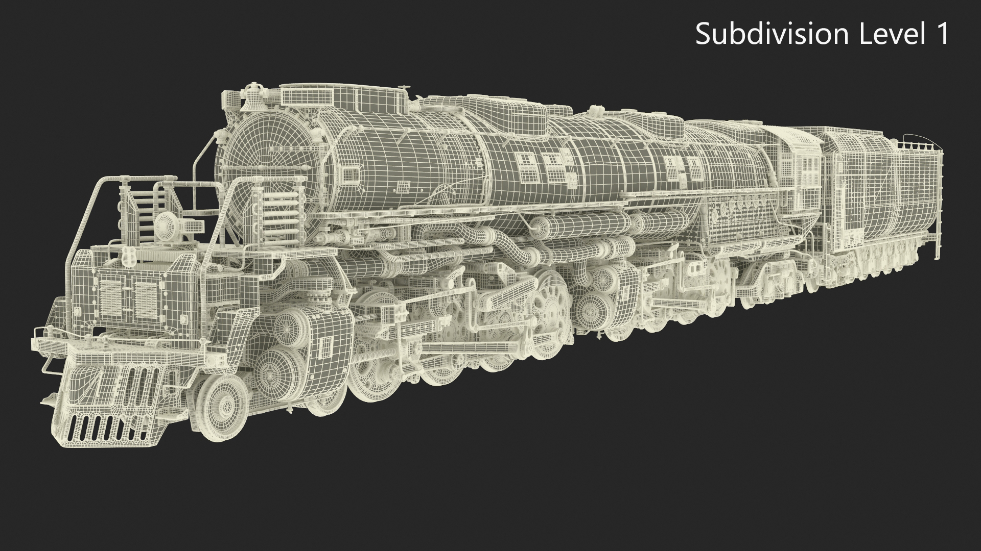 3D Vintage Locomotive with Trailed Tender model