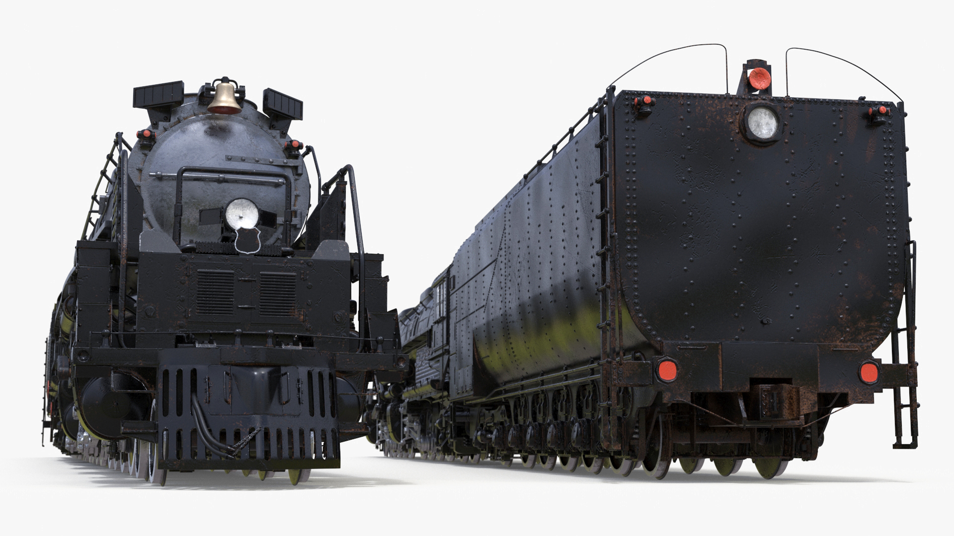 3D Vintage Locomotive with Trailed Tender model
