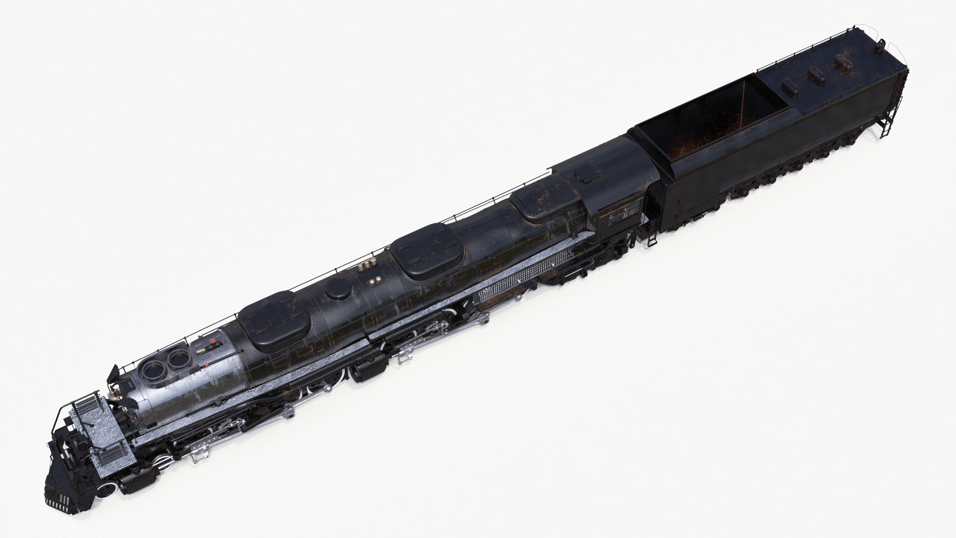 3D Vintage Locomotive with Trailed Tender model
