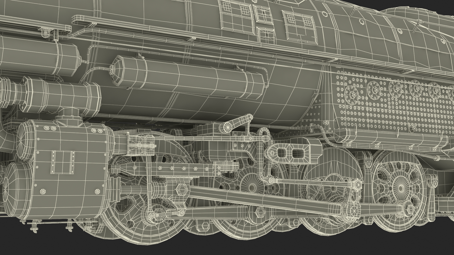 3D Vintage Locomotive with Trailed Tender model