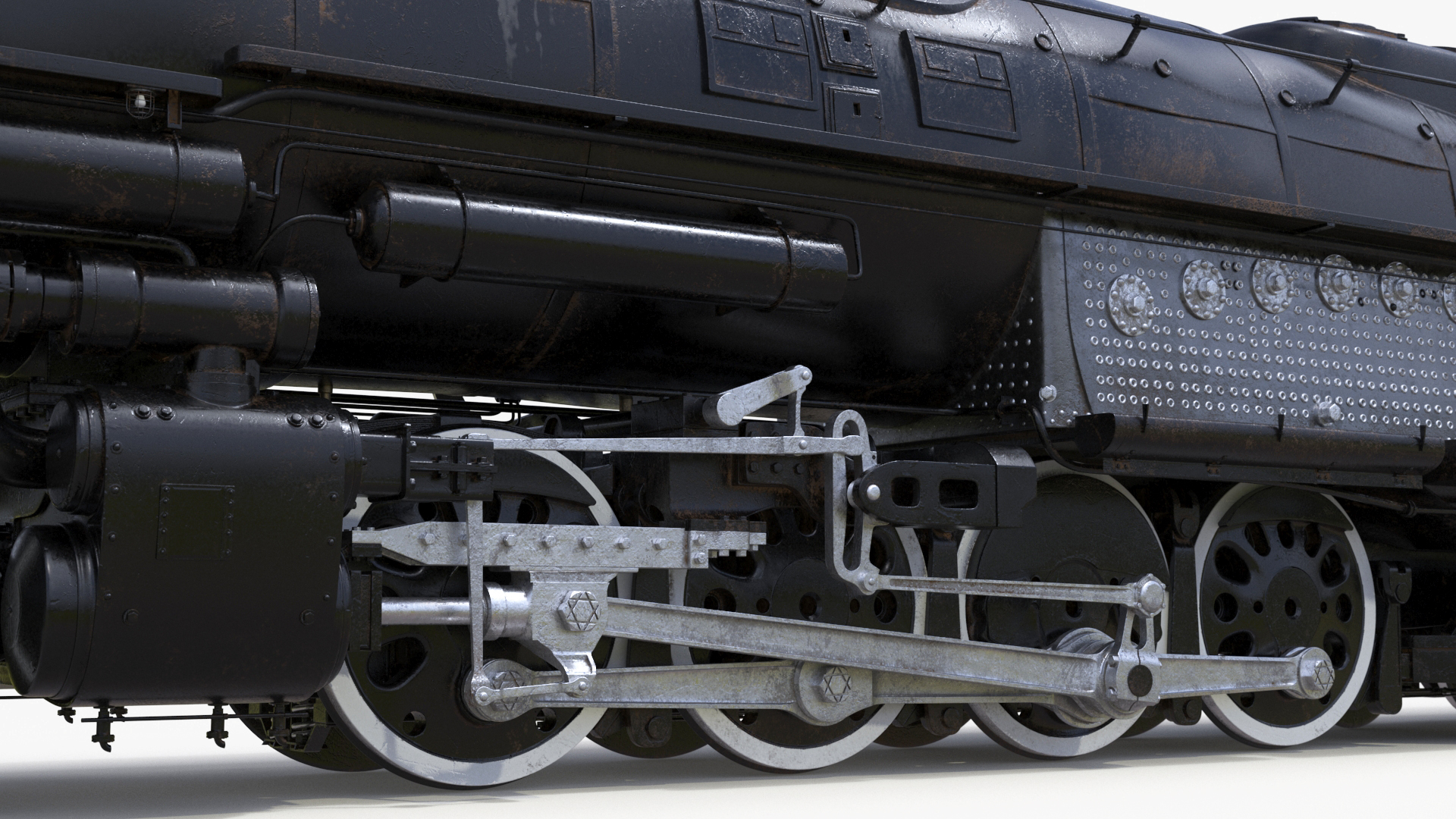 3D Vintage Locomotive with Trailed Tender model