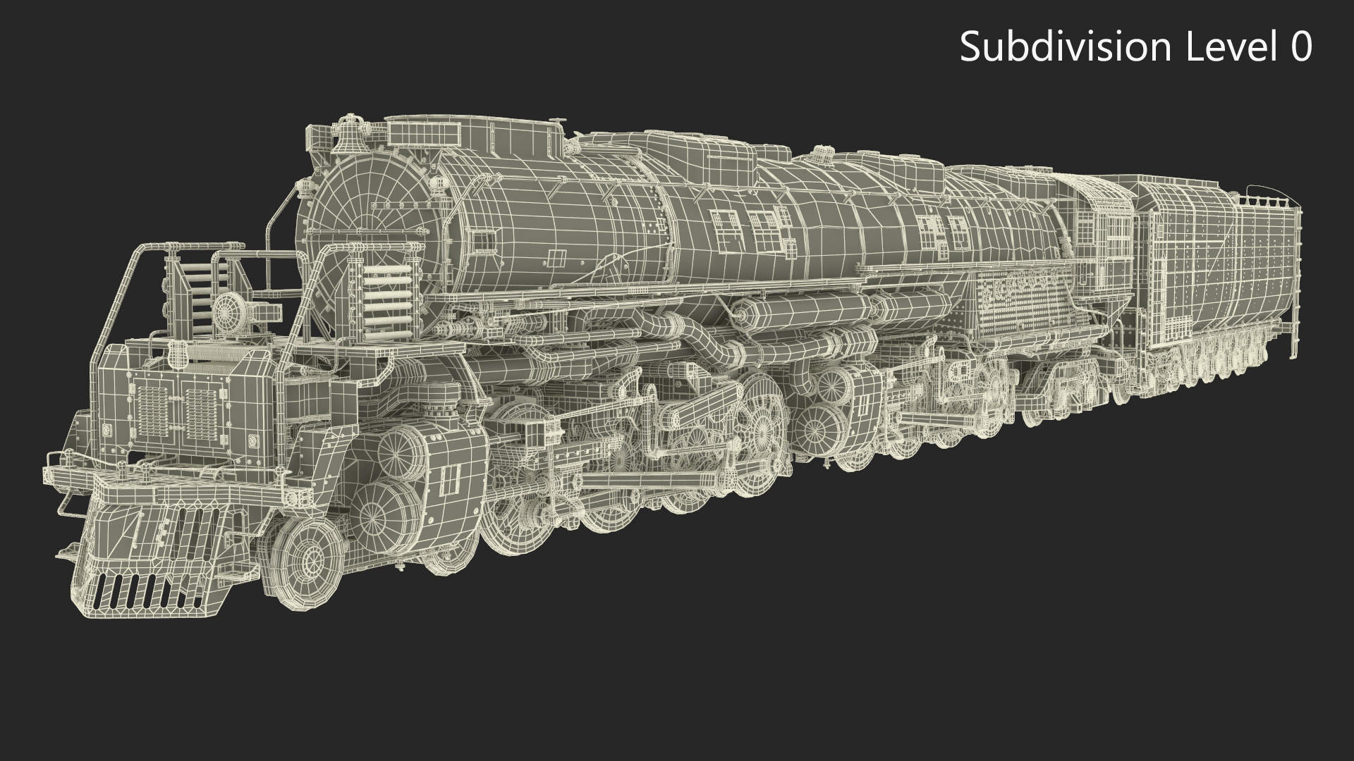 3D Vintage Locomotive with Trailed Tender model