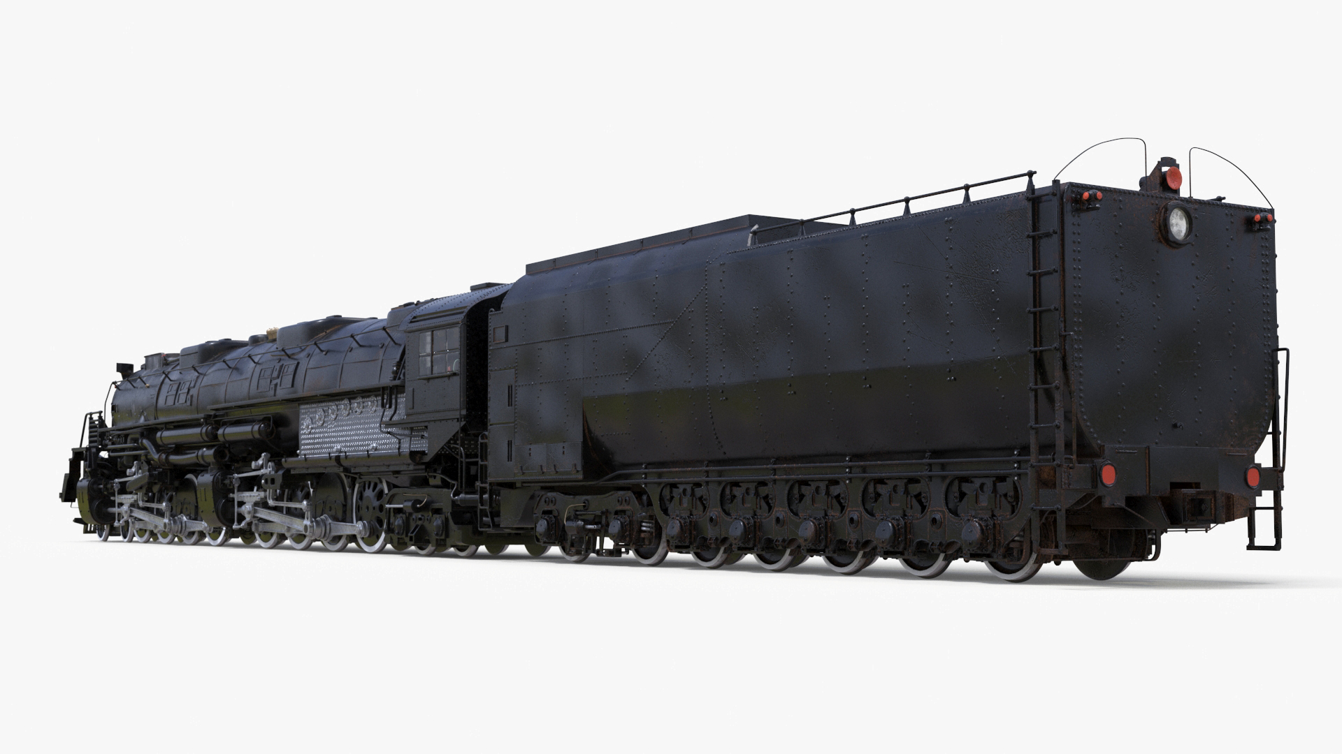 3D Vintage Locomotive with Trailed Tender model