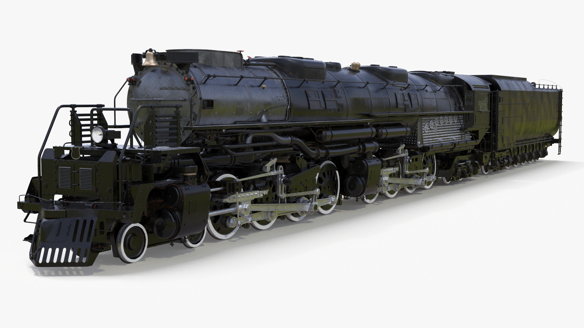 3D Vintage Locomotive with Trailed Tender model
