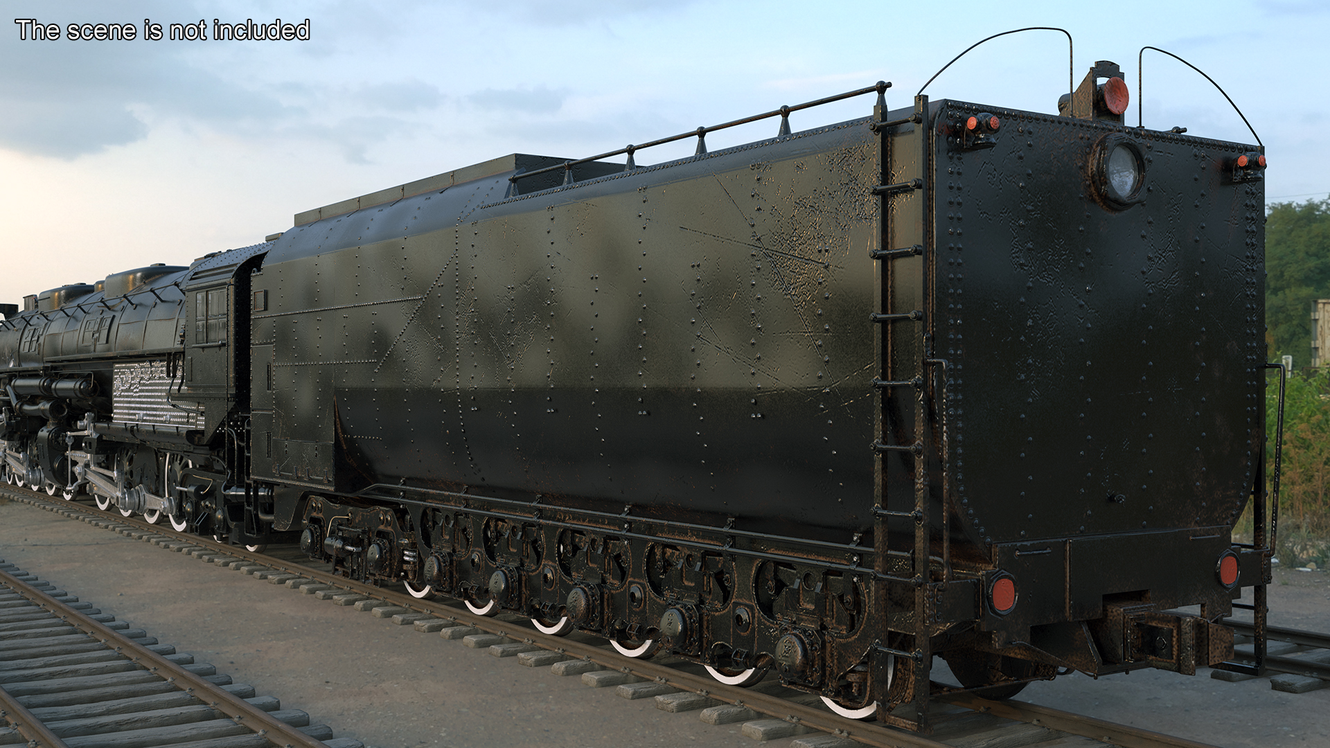 3D Vintage Locomotive with Trailed Tender model