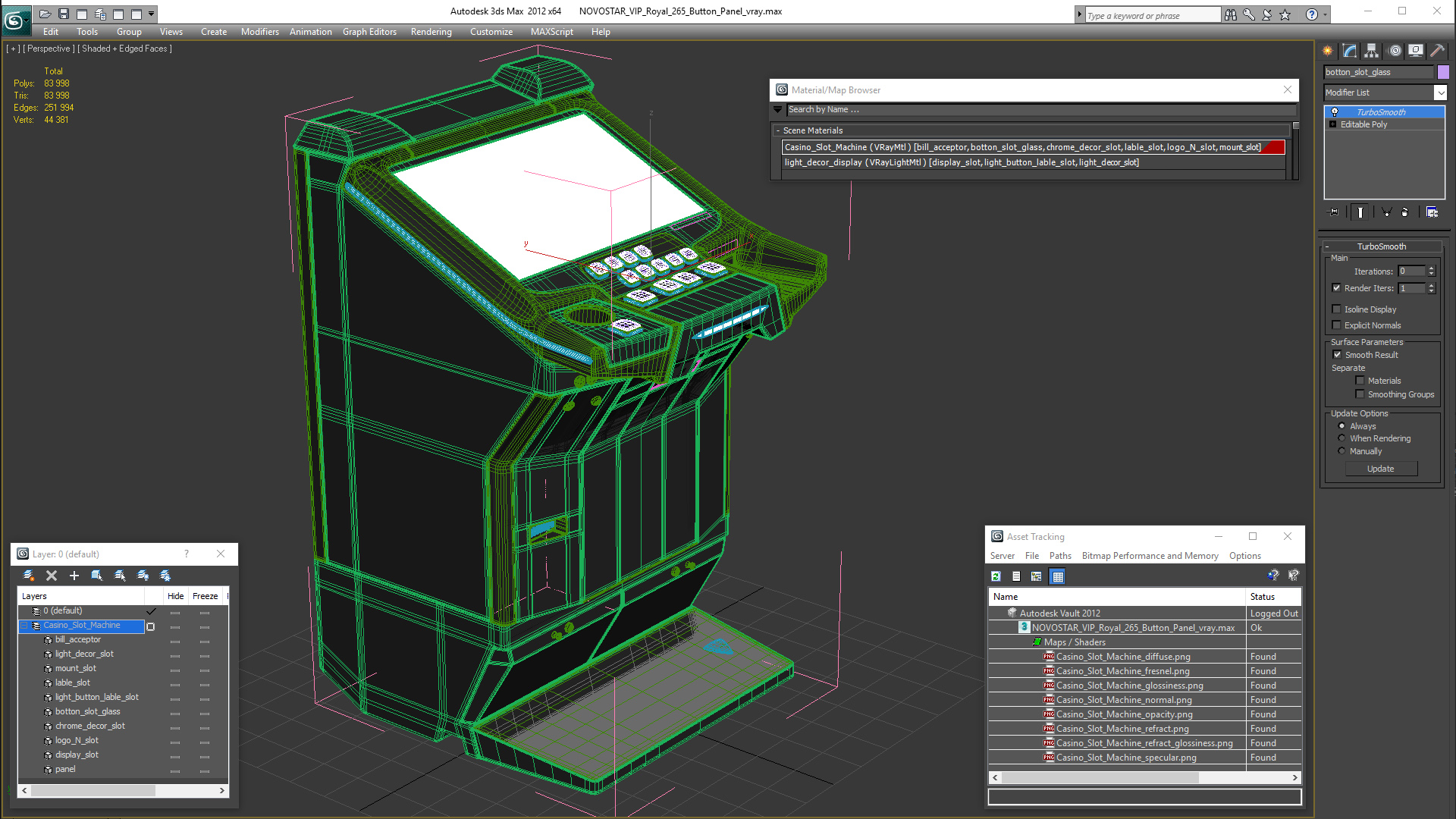 3D model NOVOSTAR VIP Royal 265 Button Panel