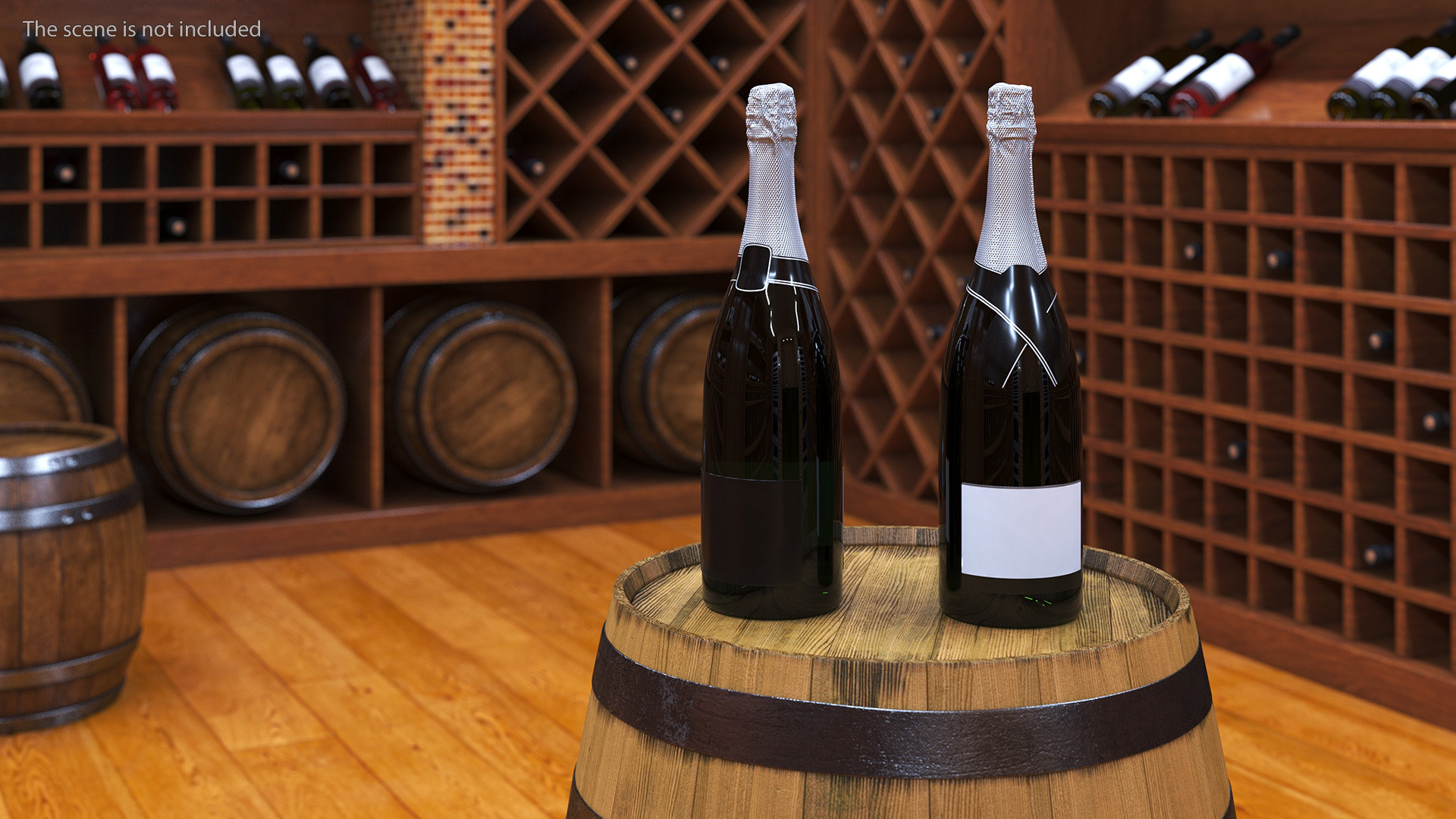 Premium Champagne Bottle 3D model