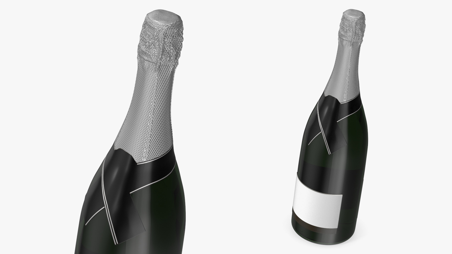 Premium Champagne Bottle 3D model
