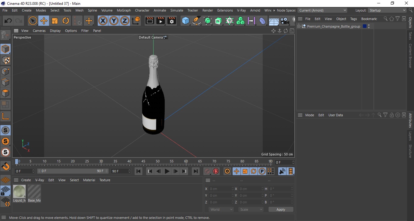 Premium Champagne Bottle 3D model