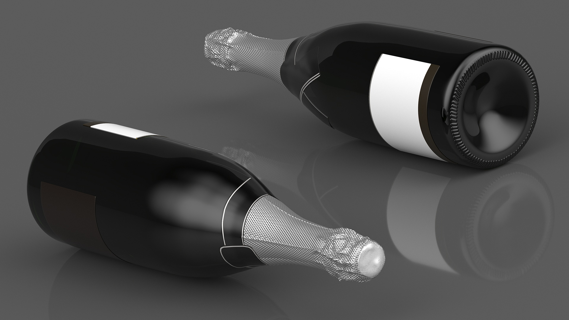 Premium Champagne Bottle 3D model