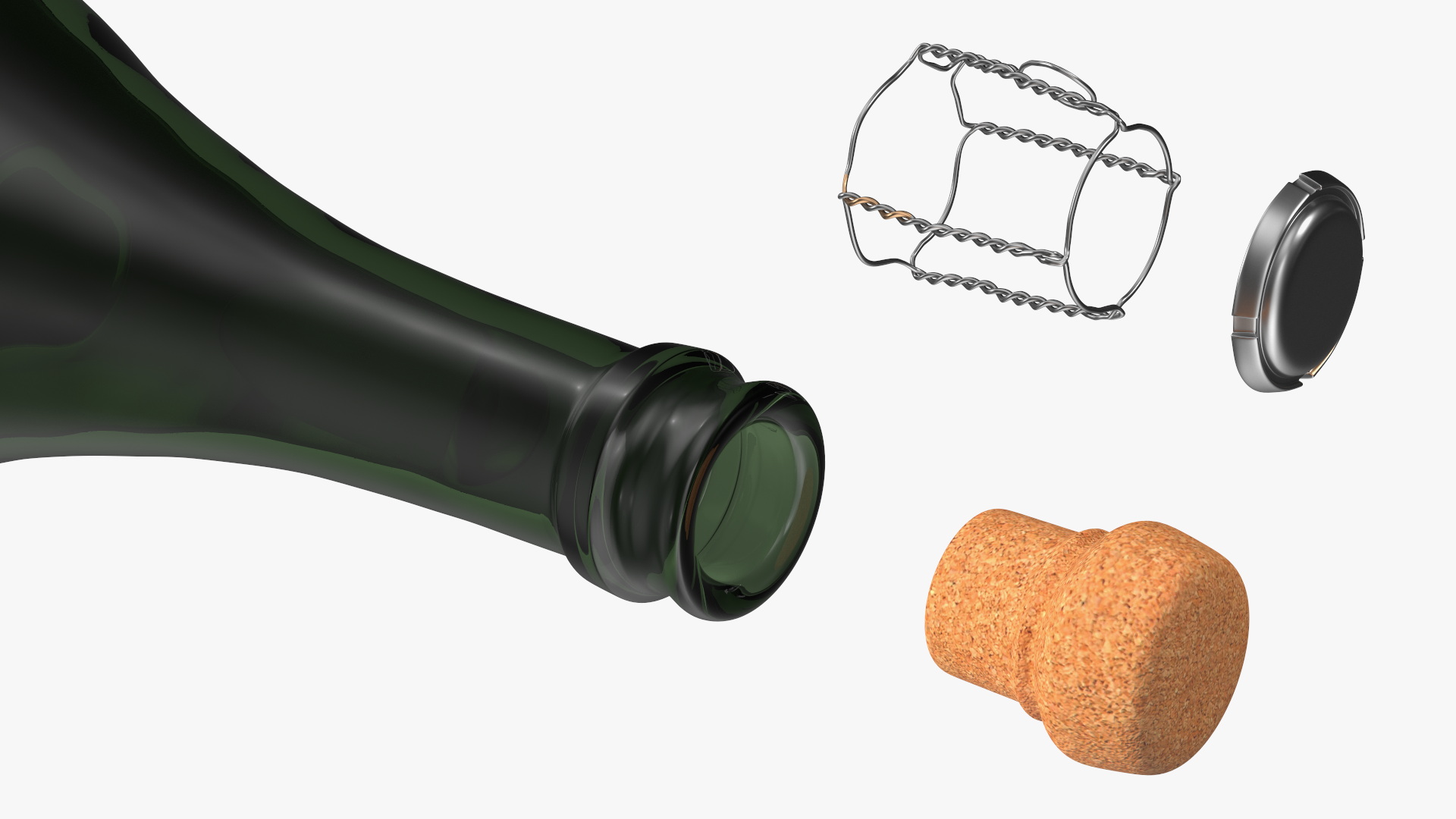 Premium Champagne Bottle 3D model