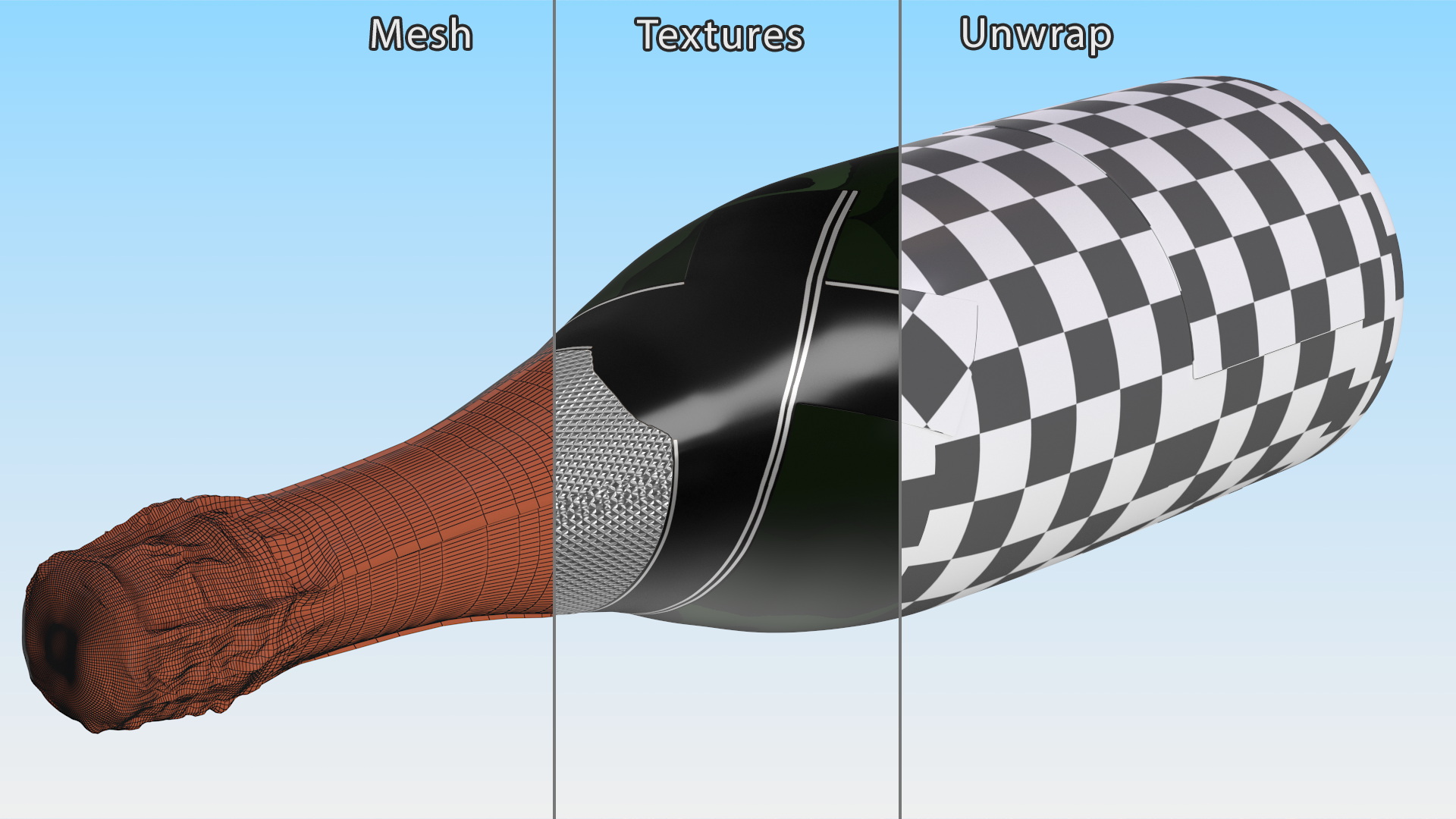 Premium Champagne Bottle 3D model