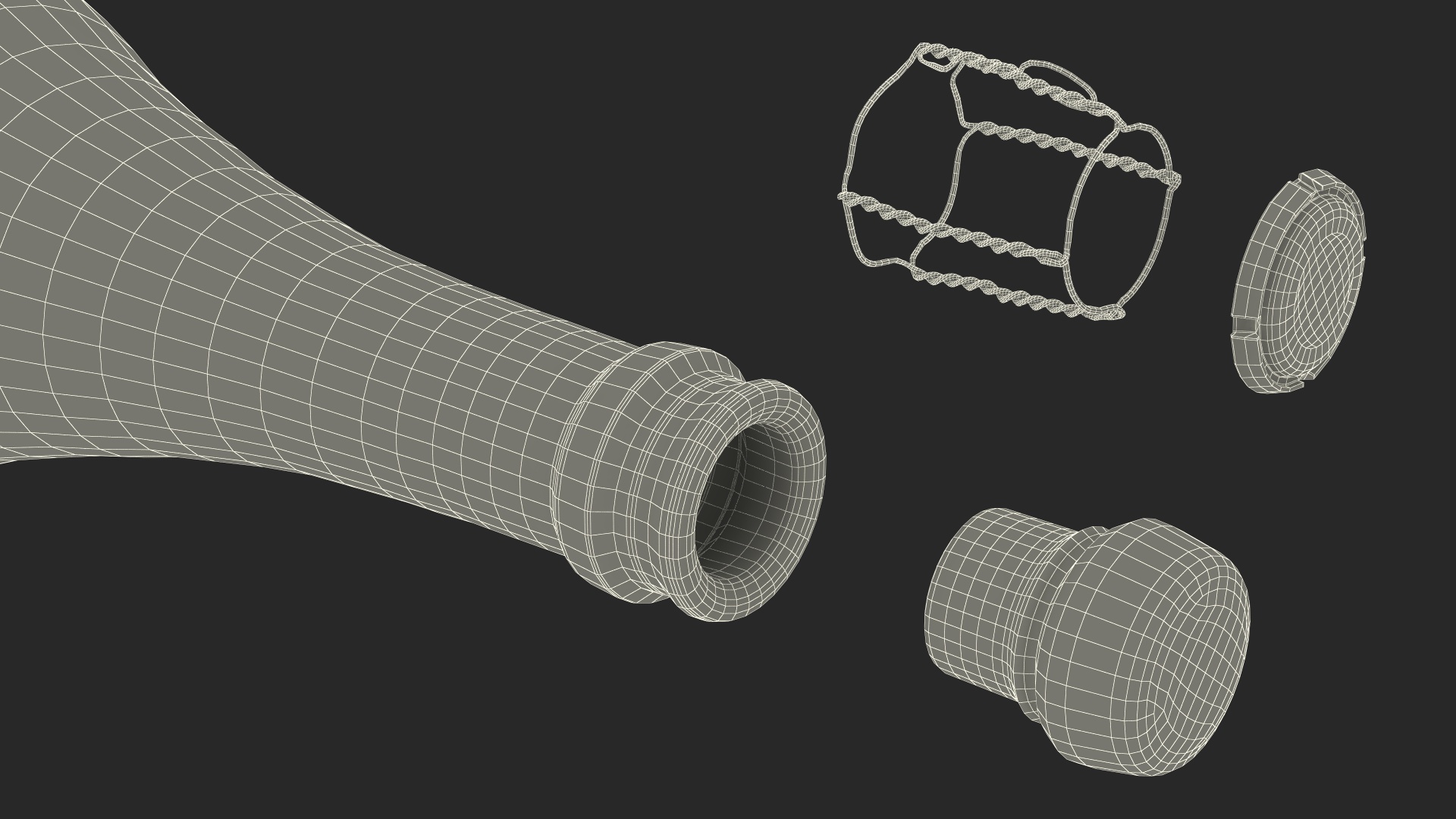 Premium Champagne Bottle 3D model