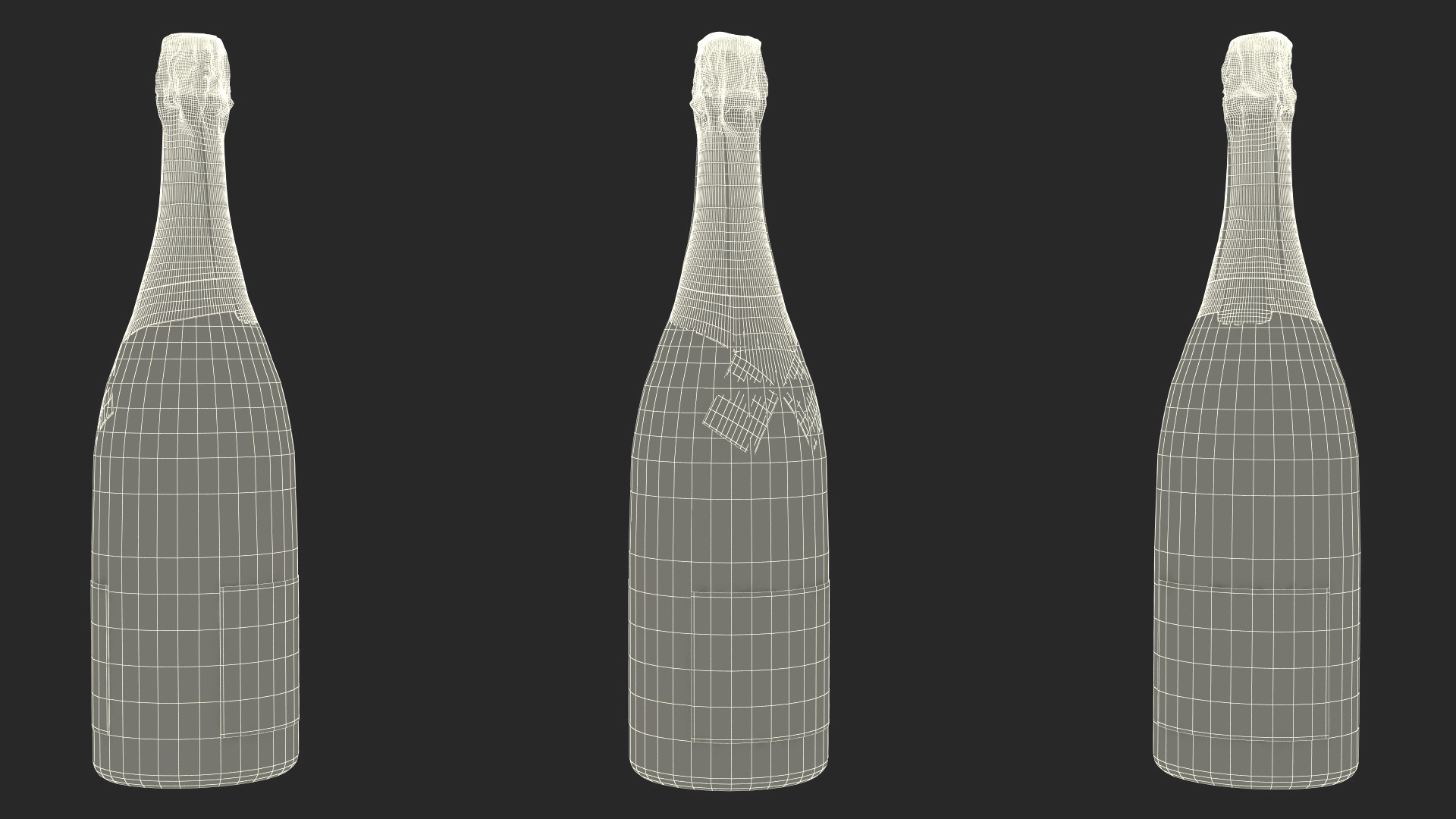 Premium Champagne Bottle 3D model