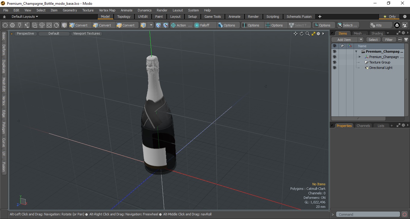 Premium Champagne Bottle 3D model