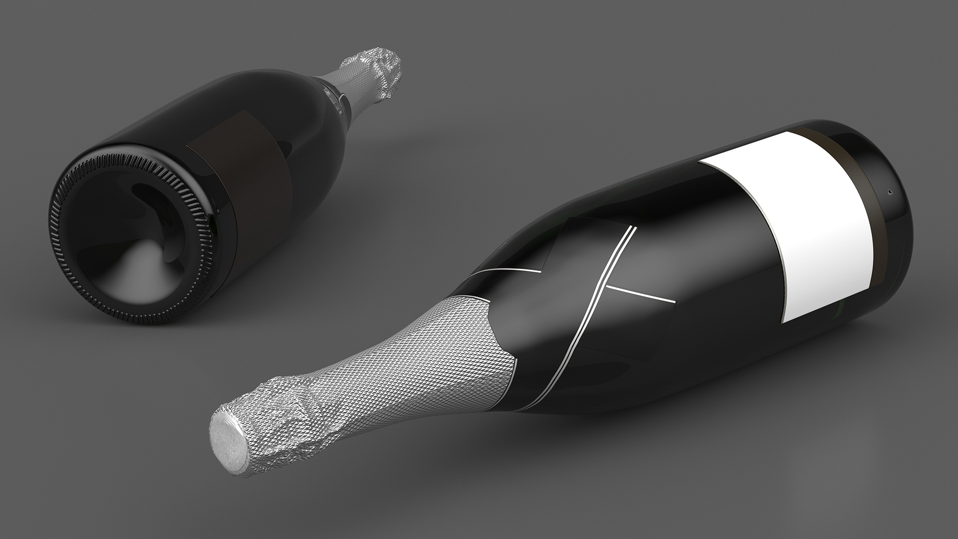 Premium Champagne Bottle 3D model