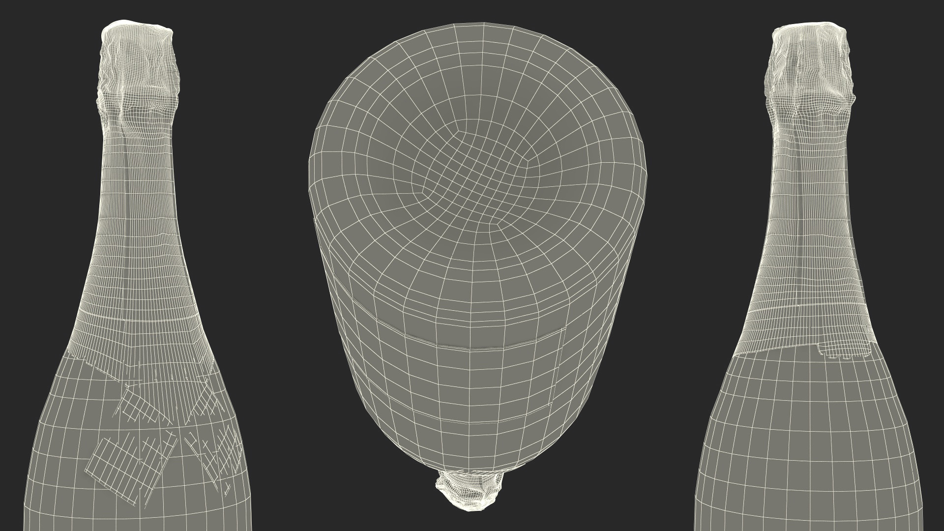 Premium Champagne Bottle 3D model