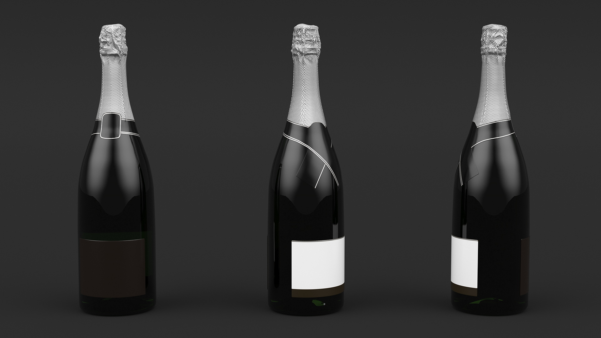 Premium Champagne Bottle 3D model
