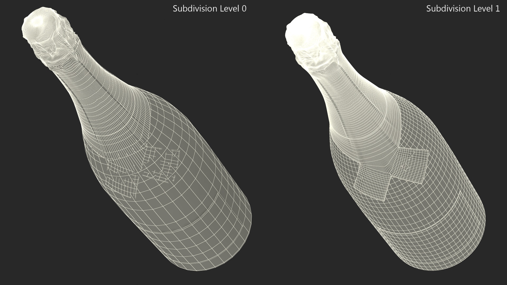 Premium Champagne Bottle 3D model