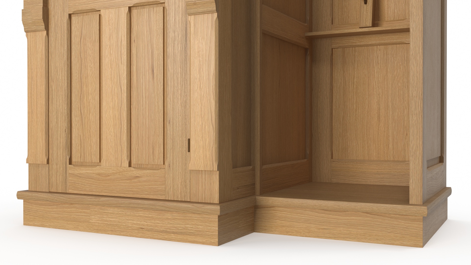 3D Confessional Oak Wood