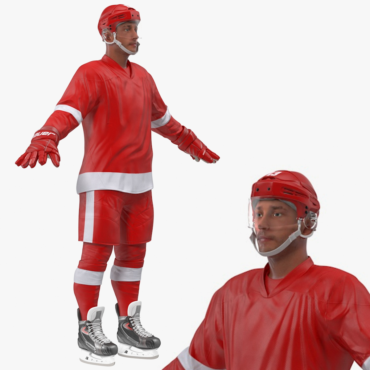 Hockey Player Crimson