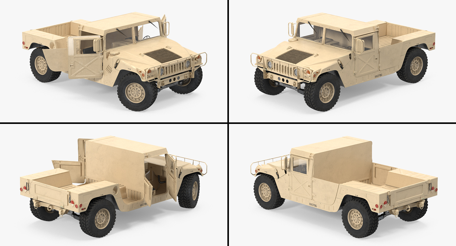 HMMWV M998 Desert Rigged 3D model