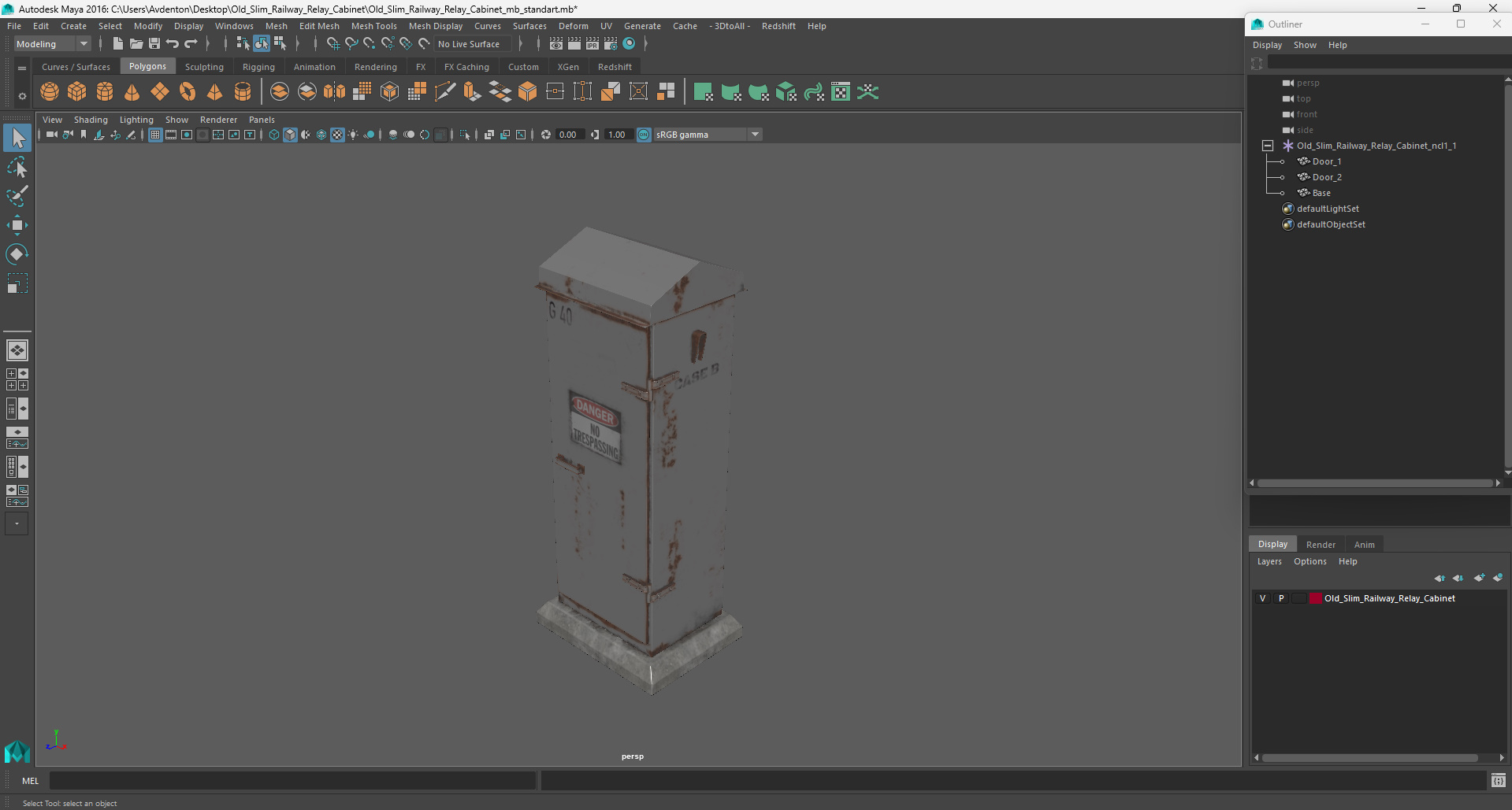 3D model Old Slim Railway Relay Cabinet