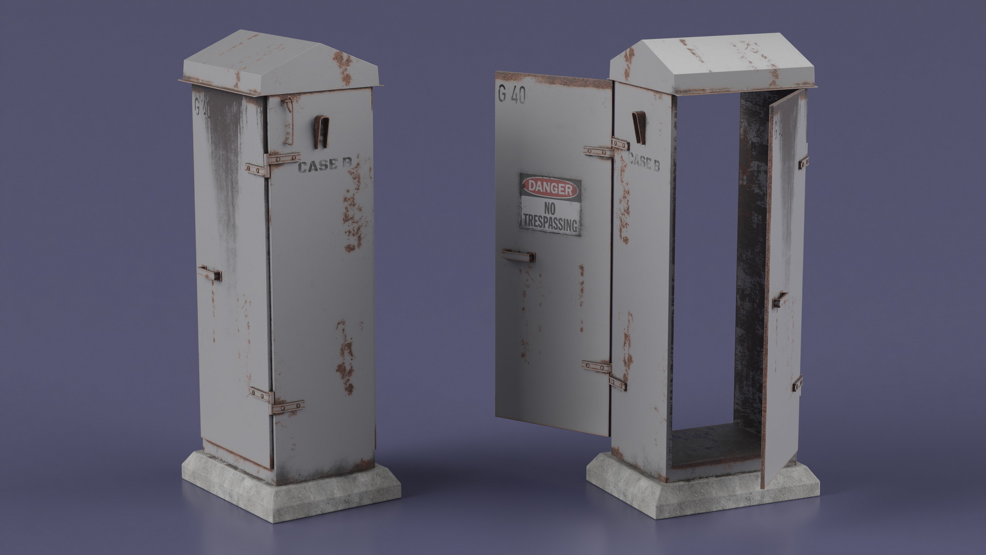3D model Old Slim Railway Relay Cabinet