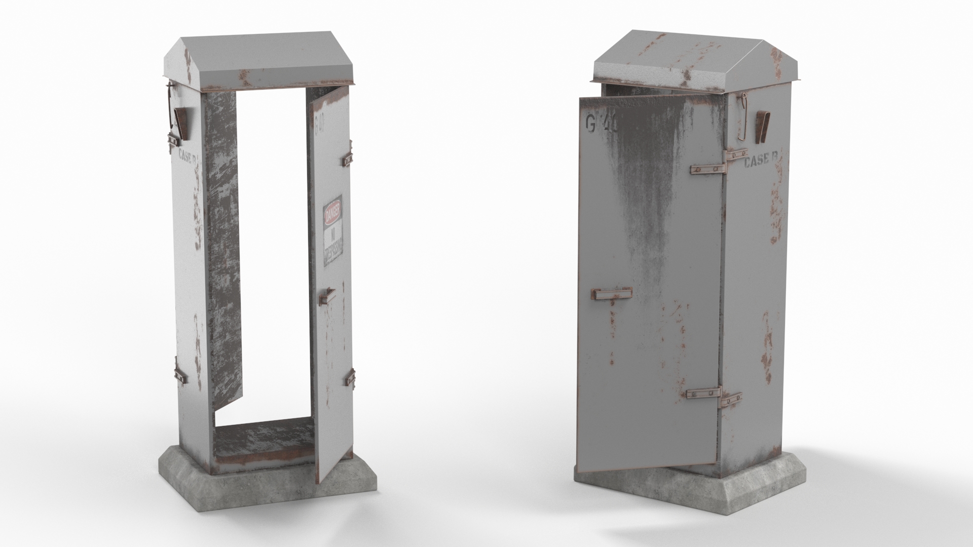 3D model Old Slim Railway Relay Cabinet