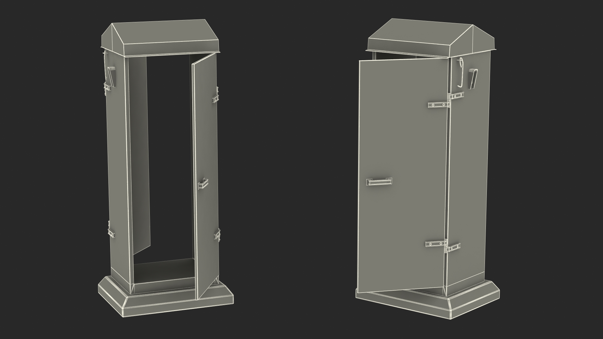 3D model Old Slim Railway Relay Cabinet