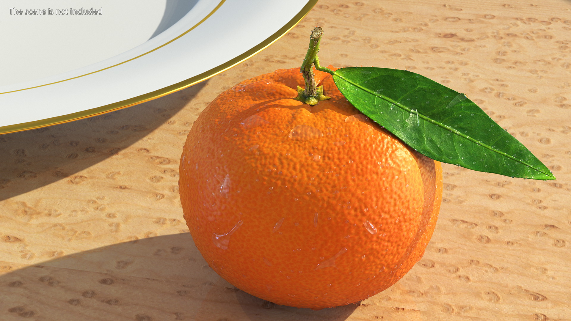 3D model Mandarin with Water Drops