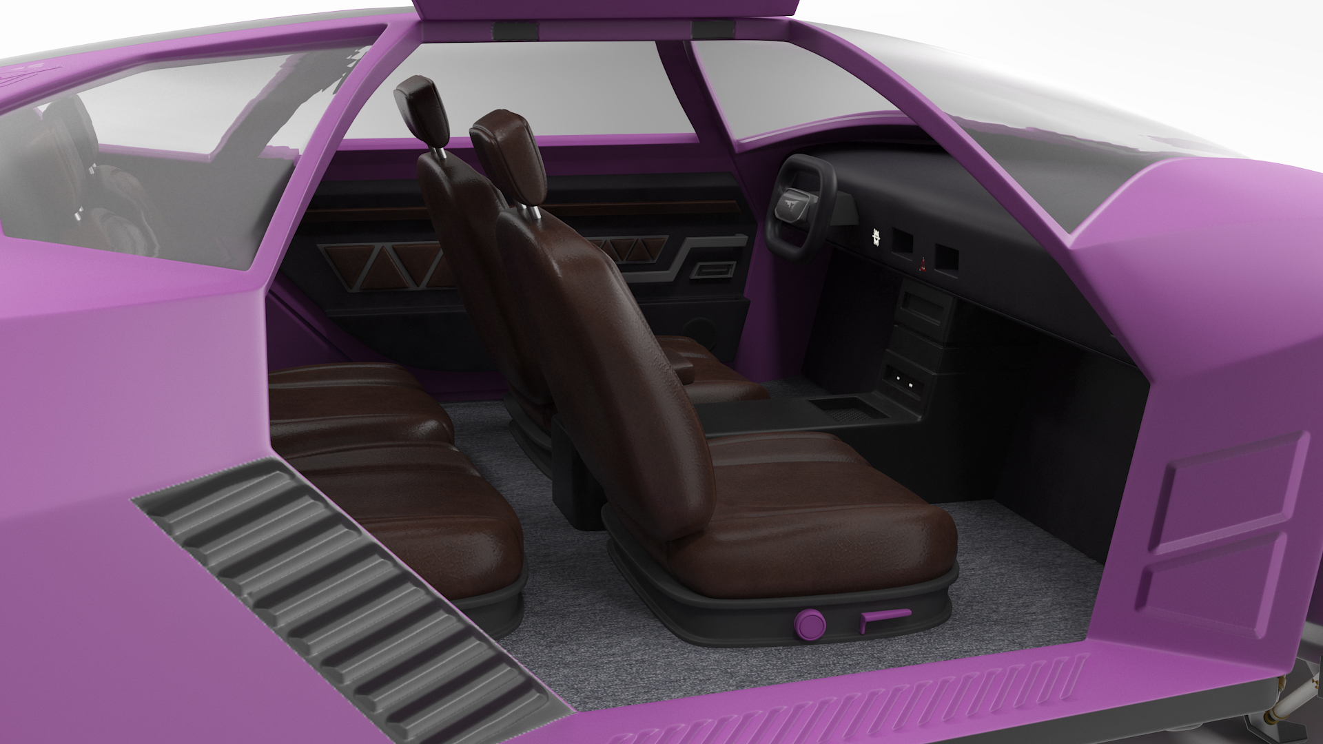 3D Flying Car Purple Simple Interior model