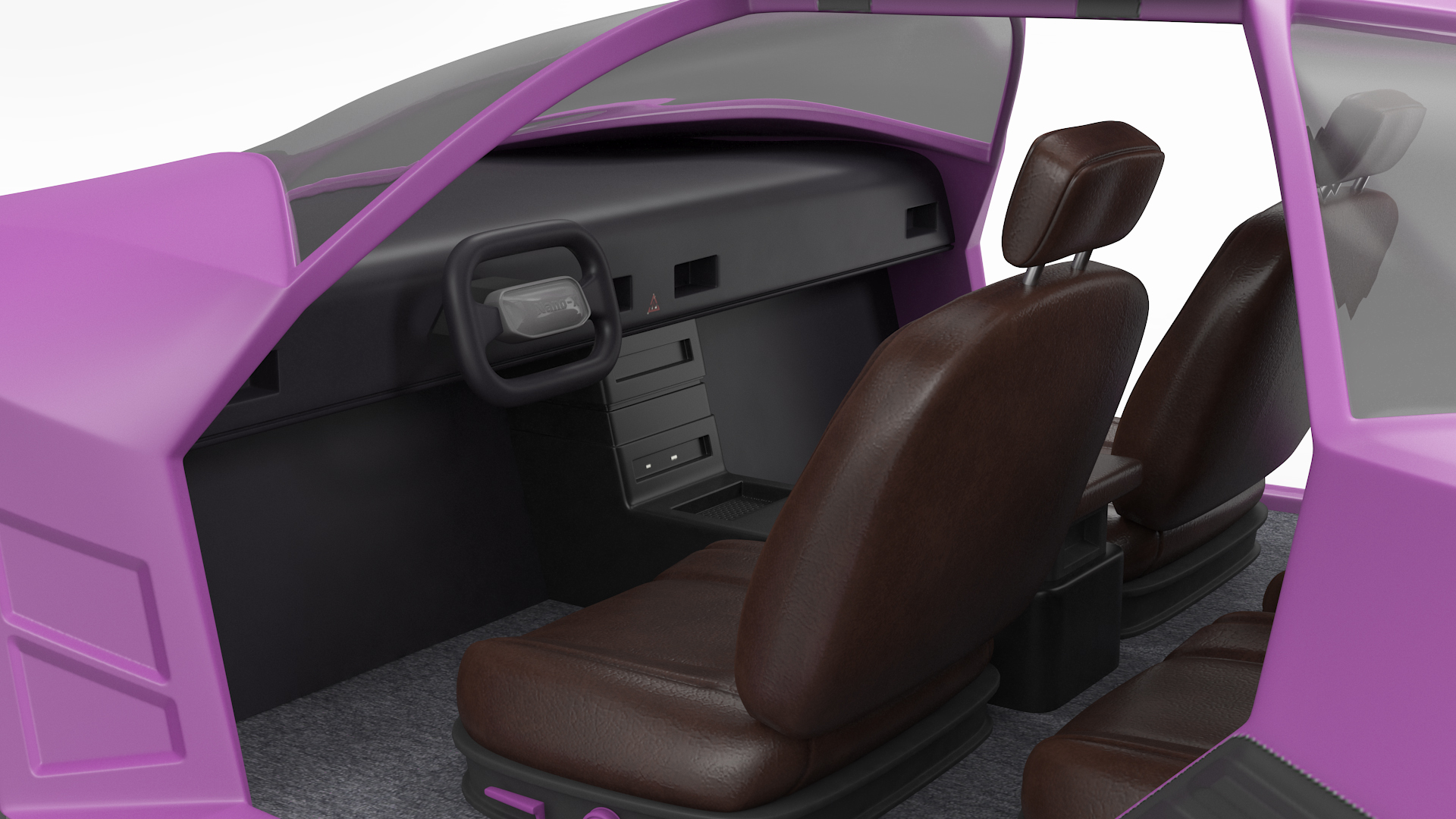 3D Flying Car Purple Simple Interior model