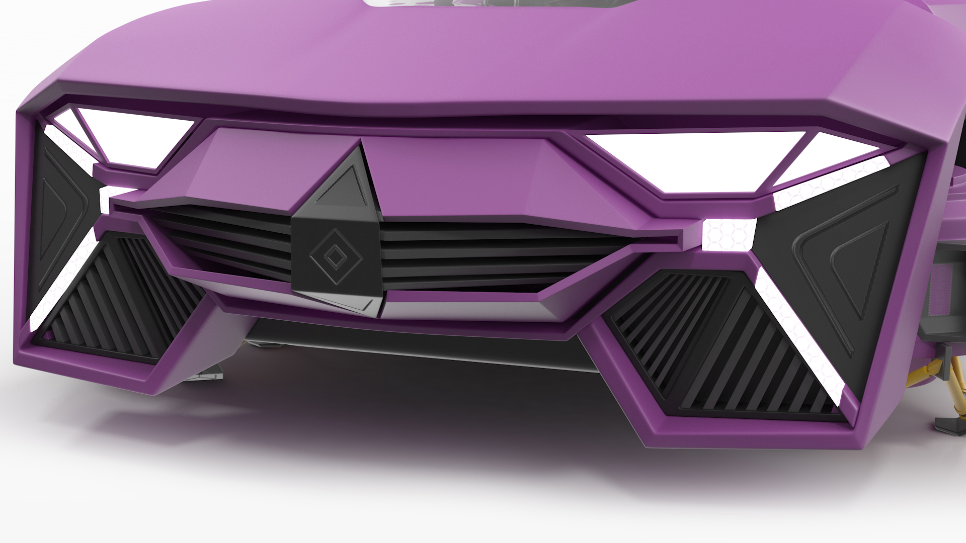3D Flying Car Purple Simple Interior model