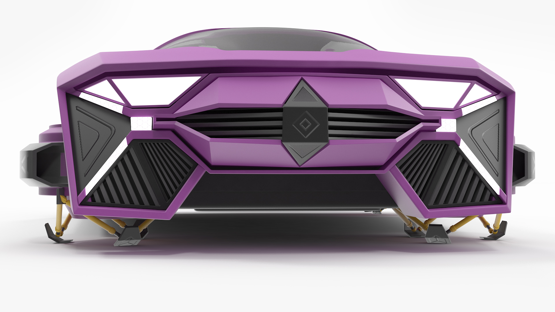 3D Flying Car Purple Simple Interior model