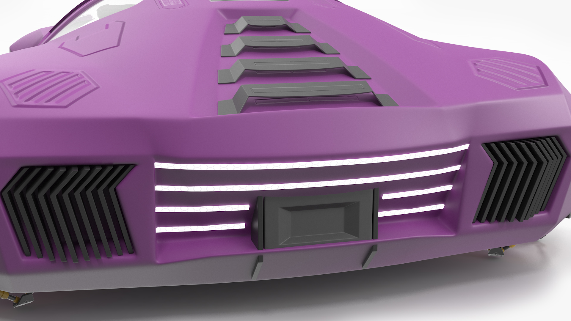 3D Flying Car Purple Simple Interior model