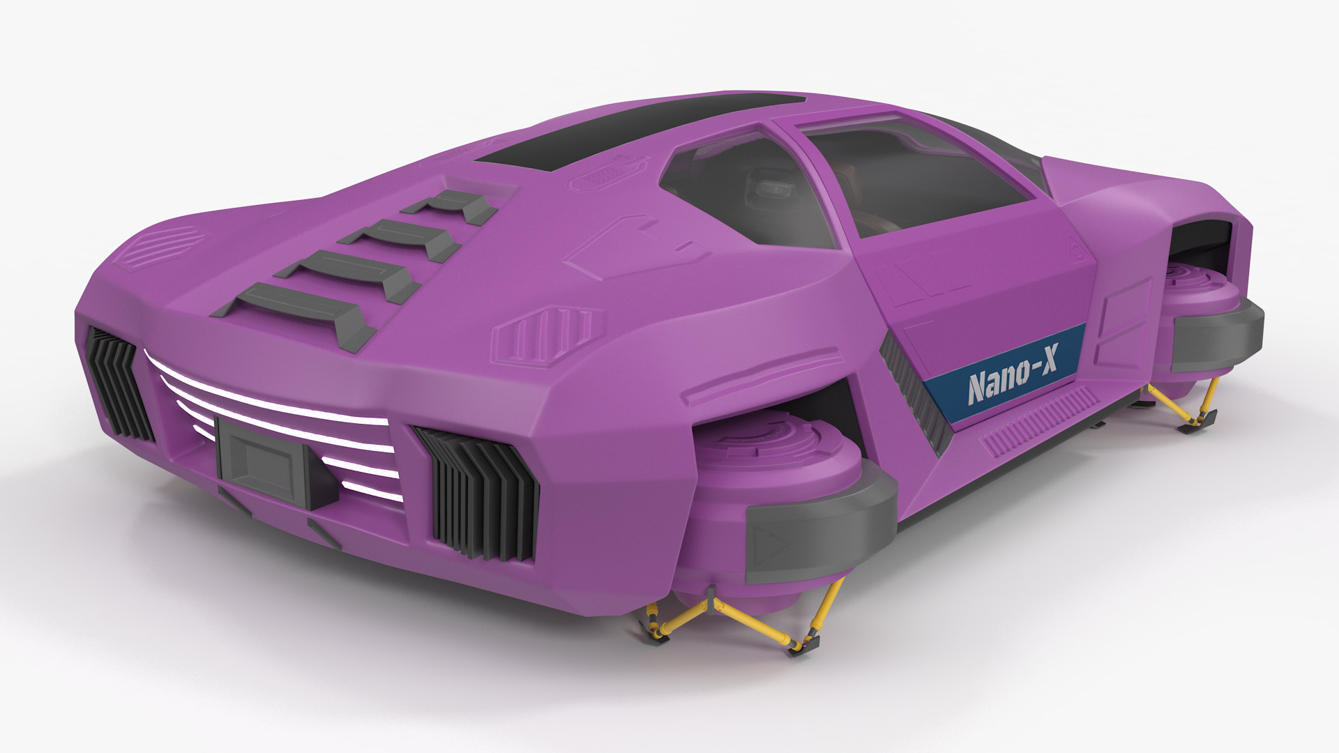 3D Flying Car Purple Simple Interior model