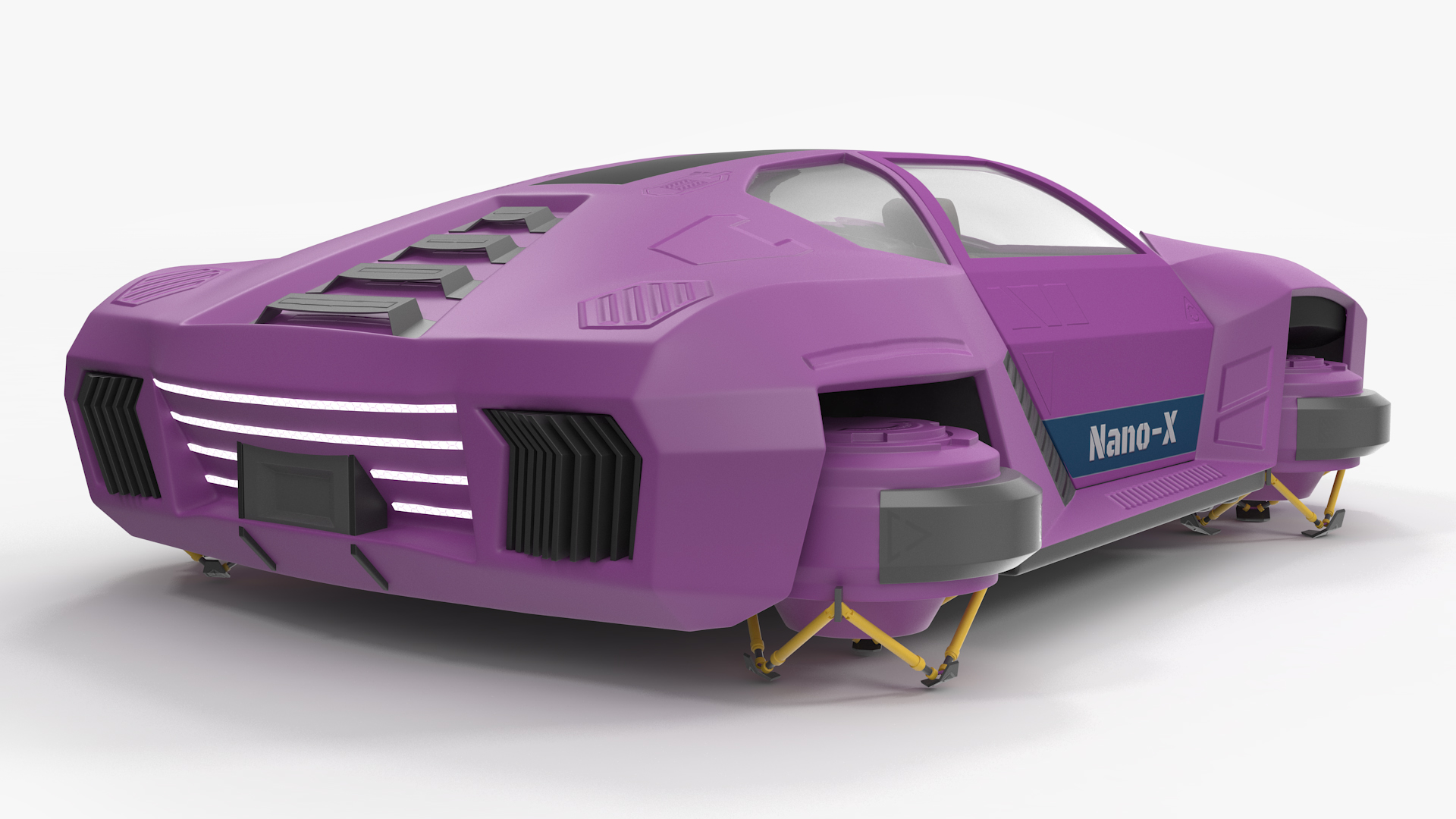 3D Flying Car Purple Simple Interior model