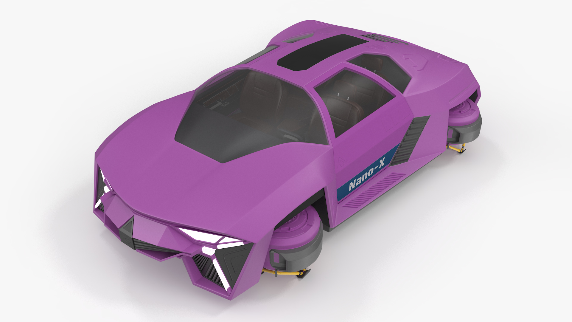 3D Flying Car Purple Simple Interior model