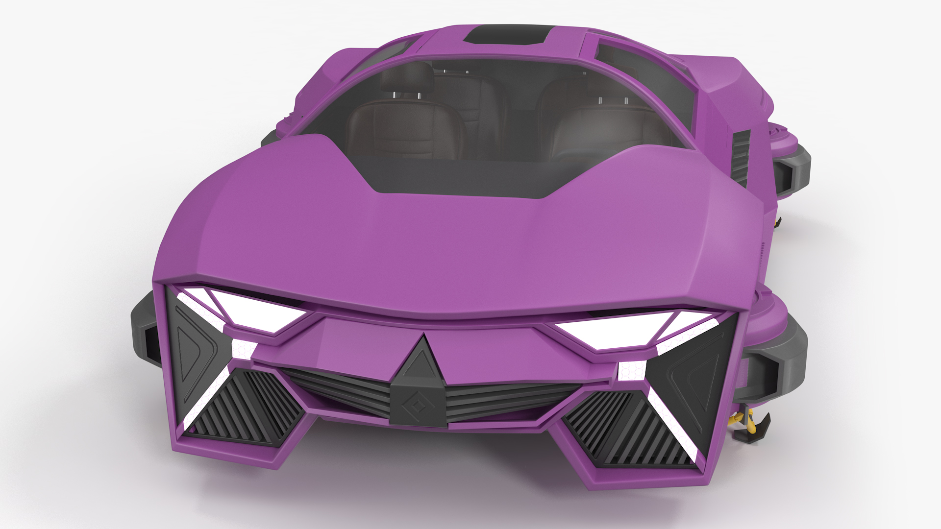 3D Flying Car Purple Simple Interior model